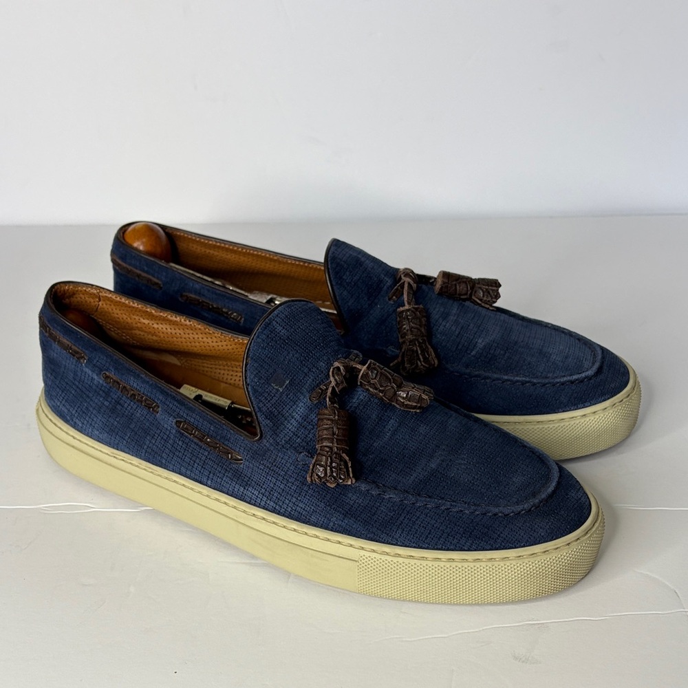 Fratelli Rossetti Blue Suede Tassel Excellent Condition Loafer Sneaker